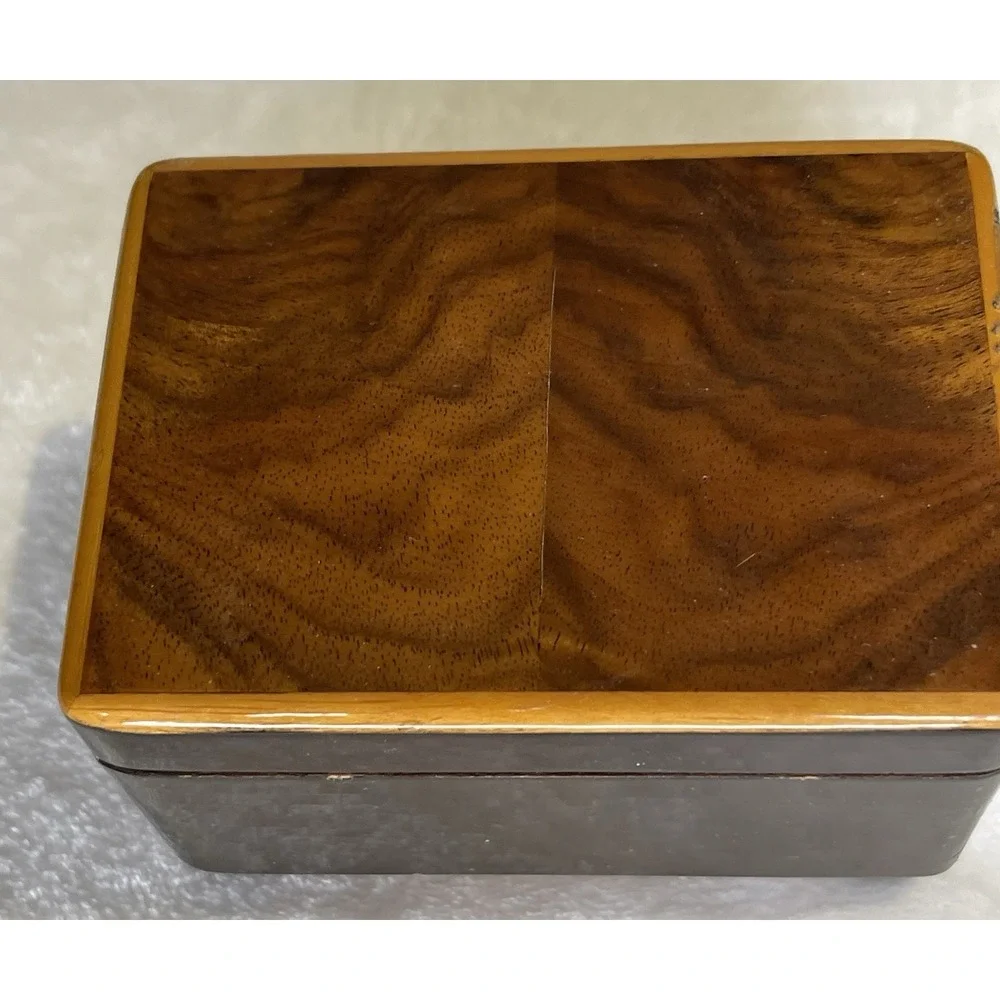 Rare Vintage Wood Music Box Germany Deutsches Museum Keepsakes Jewelry Munich